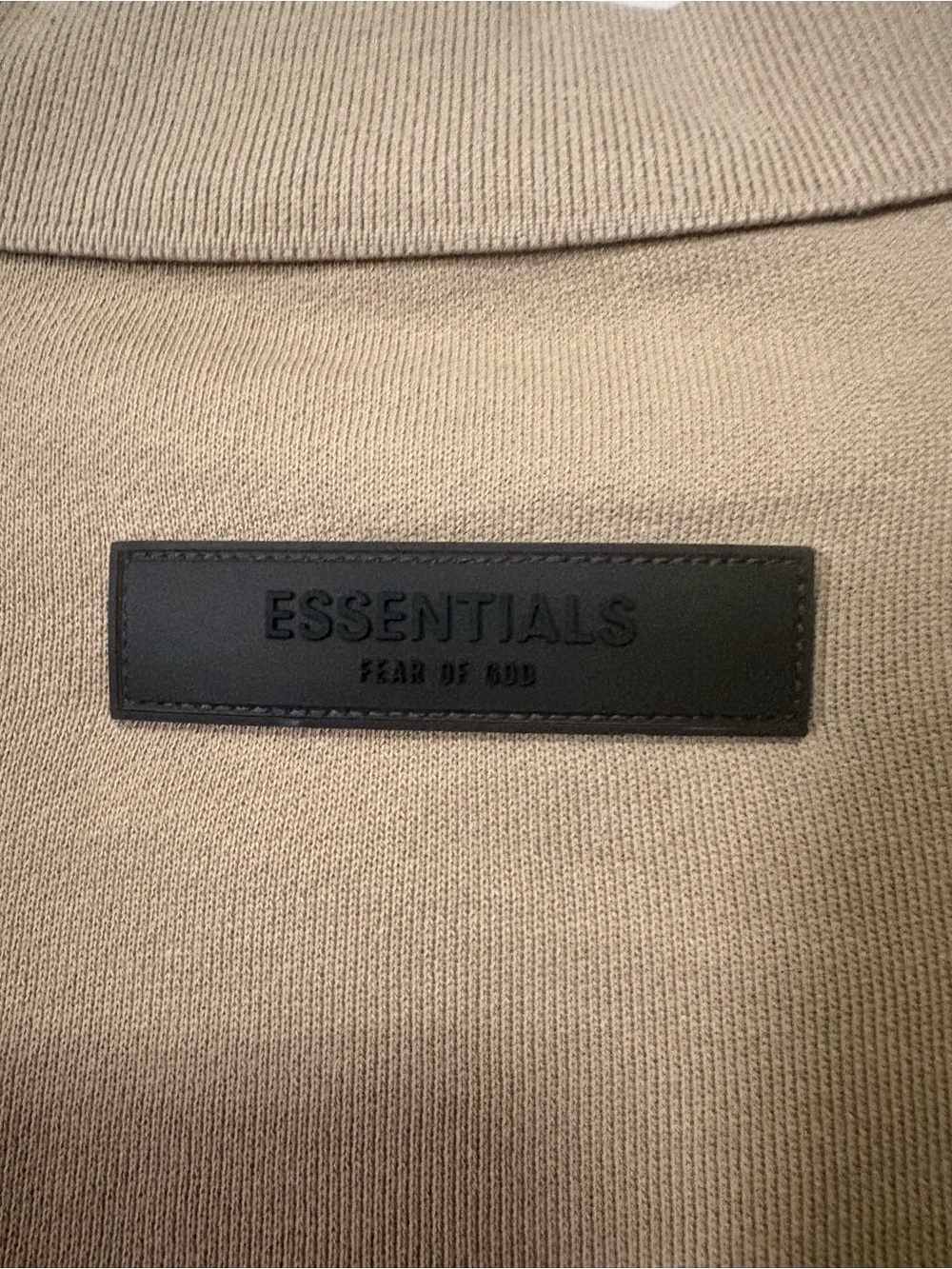 Unisex ESSENTIALS Fear of God Taupe Polo-Style Sweatshirt w Collar Small - Picture 8 of 8